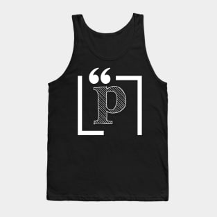 Letter P: Monogram Initial letter p Tank Top